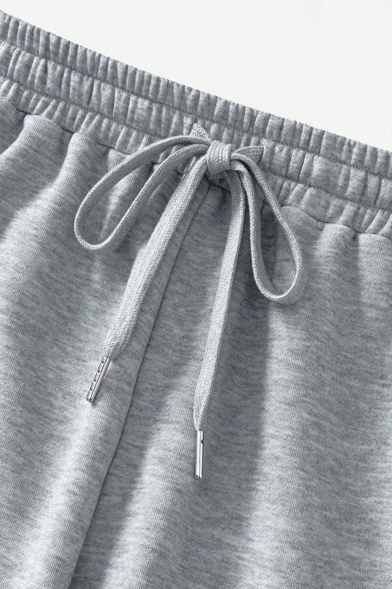 2 adet/takım Kadın Rahat 23# Bol Mürettebat Yaka Büyük Boy Sweatshirt ve Bağcıklı Pa