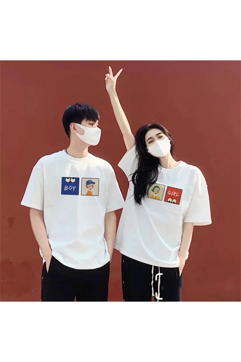 2 Adet Tir Harajuku Style Çift Sevgili Kombinleri Couple Clothing Yeni Sezon