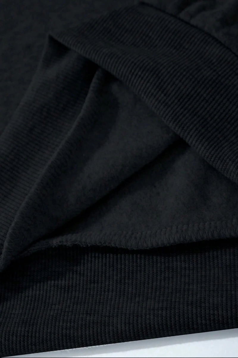 2li Büyük Beden Kadın Günlük New York Harf Baskılı Sweatshirt Ve Eşofman Altı Takımı,