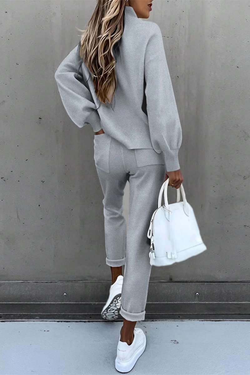 2li Kadın Harf Baskılı Sweatshirt Ve Eşofman Altı Takımı