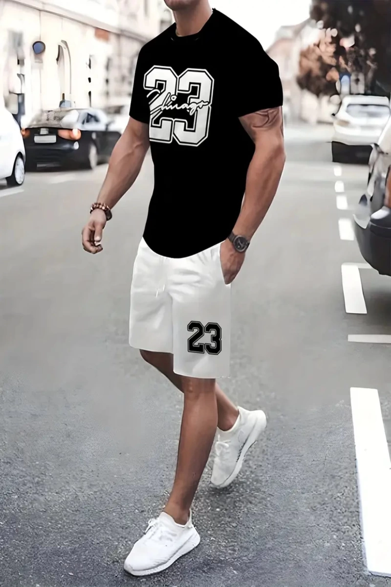 23 Numaralı Kıyafet, Erkekler İçin Yaz Tatilleri ve Spor Aktiviteleri İçin Mükemmel, Yuvarlak