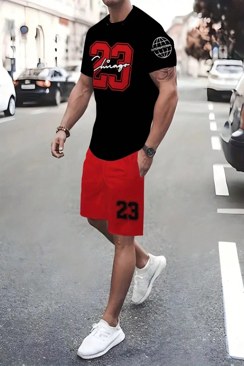 23 Numaralı Kıyafet, Erkekler İçin Yaz Tatilleri ve Spor Aktiviteleri İçin Mükemmel, Yuvarlak