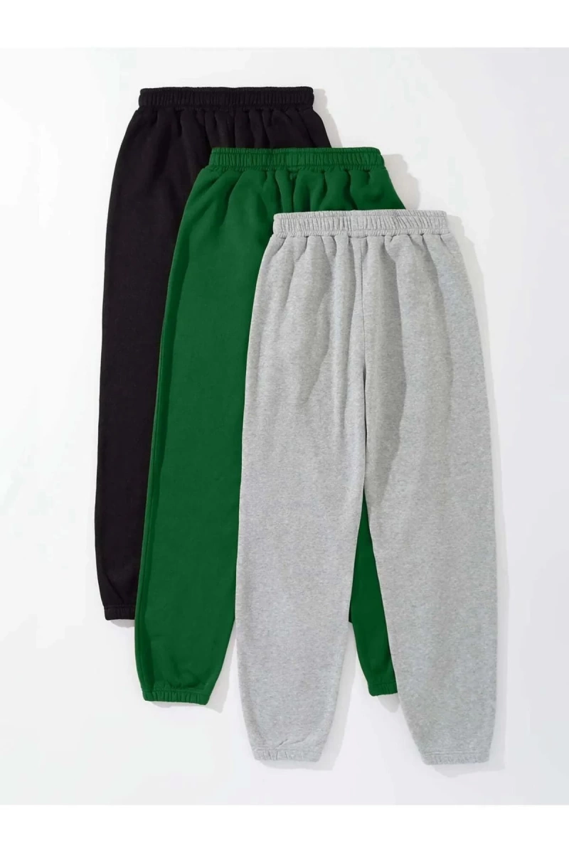 3lü Unisex Baskılı Jogger Eşofman
