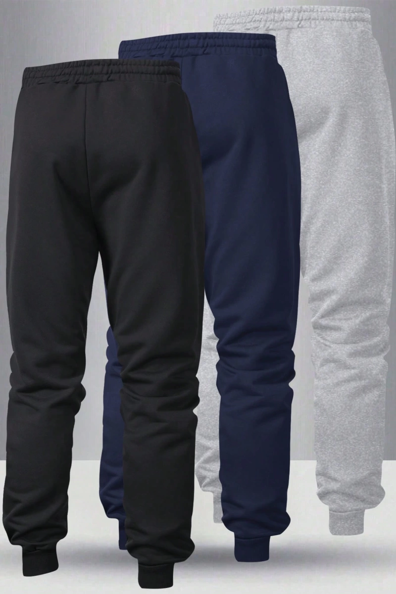 3 Parça Set PARIS Harfli Baskılı Degrade Çizgili Jogger Erkek Rahat Sportif Eşofman Altı Açık