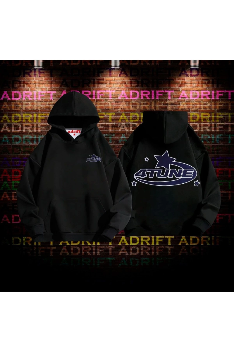4Tune Tasarım Baskılı Kapüşonlu Sweatshirt Hoodie