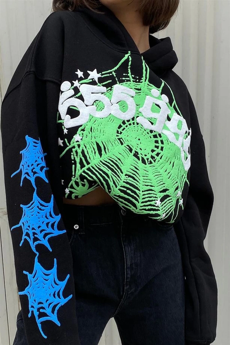555 Spider Siyah Unisex Sweatshirt Siyah