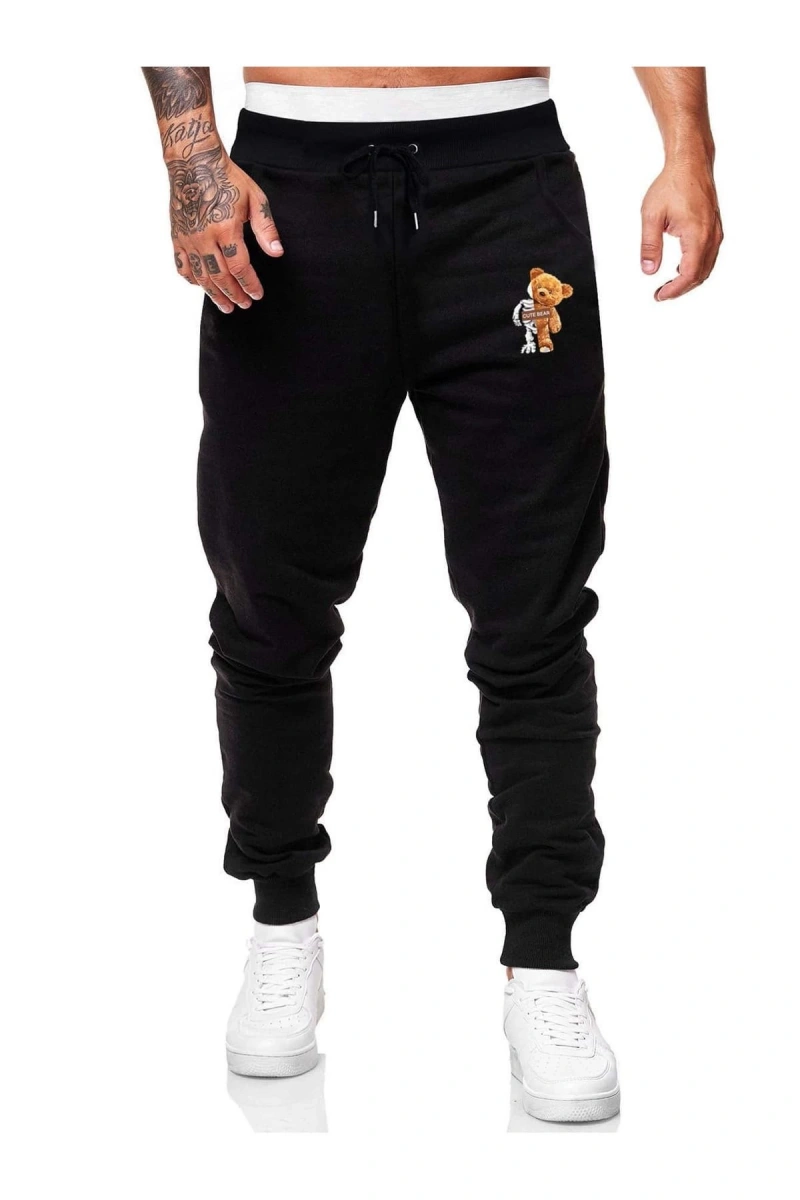 Guys Bear Graphic Drawstring Eşofman Altı