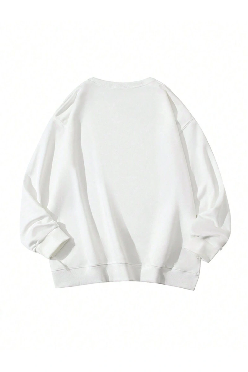 Harfli Grafik Düşük Omuz Oversize Sweat
