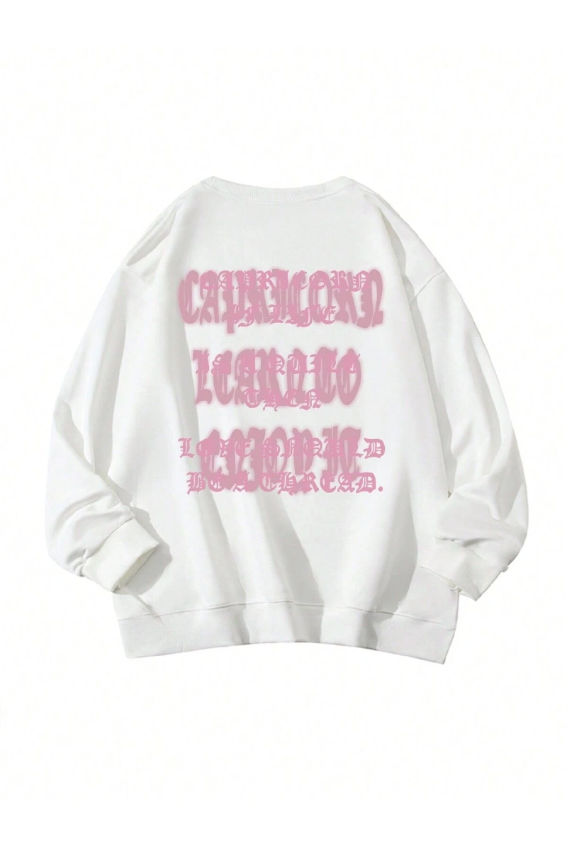 Harfli Grafik Düşük Omuz Oversize Sweat
