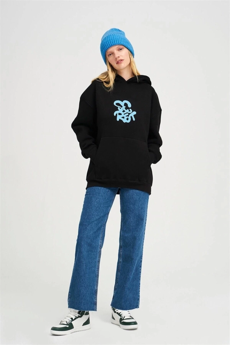 Unisex Secret Sweatshirt Siyah Trndz1377