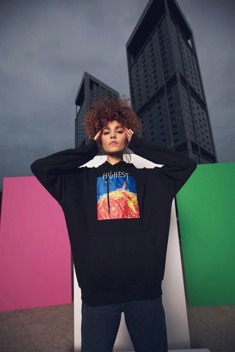 Highest Oversize Sweatshirt Siyah 11119787