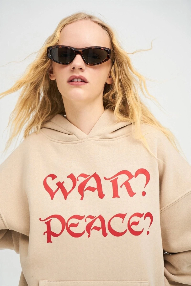 Unisex War Peace Sweatshirt Taş Trndz1335