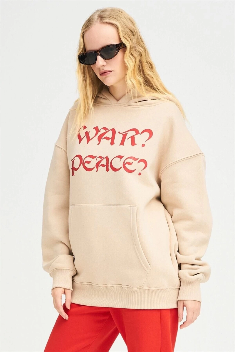 Unisex War Peace Sweatshirt Taş Trndz1335