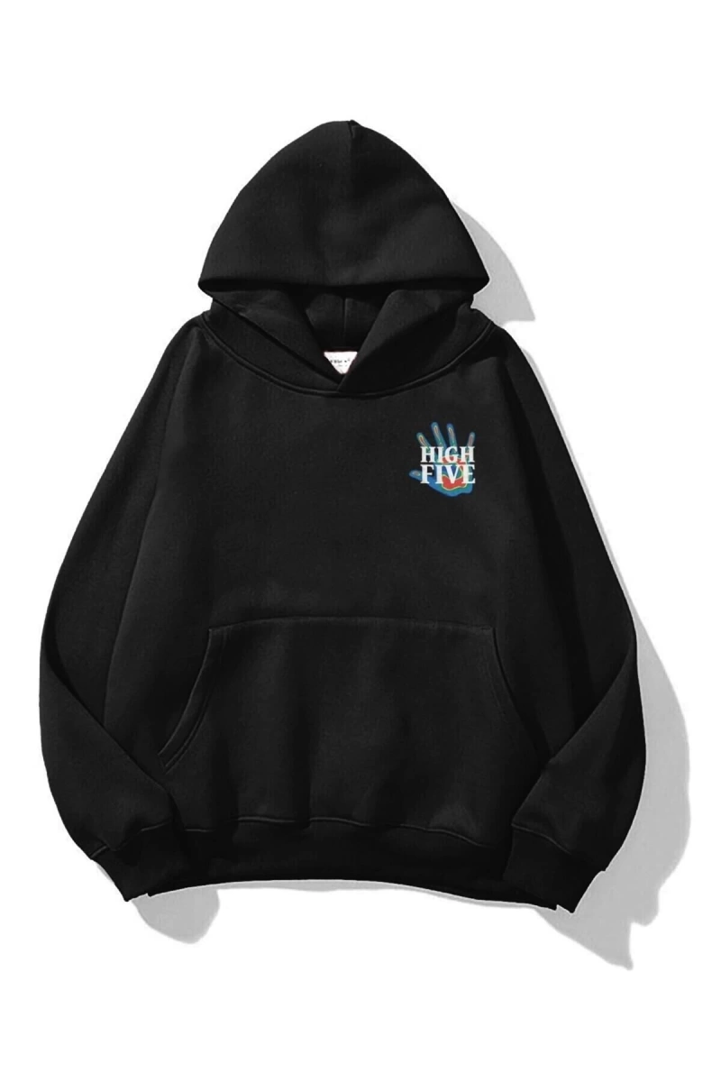 Unisex High Five Sweatshirt Siyah Trndz1771