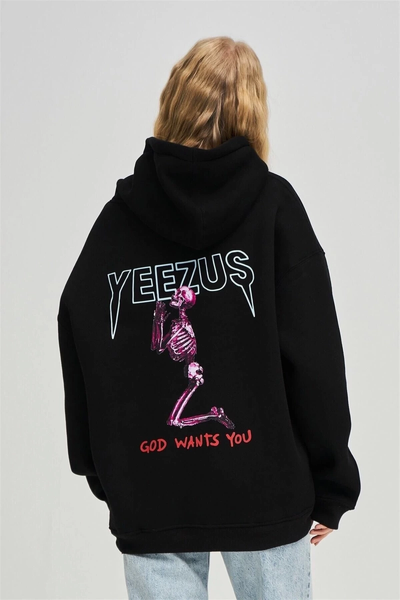 Unisex God Wants You Yeezus Siyah Sweatshirt Trndz353