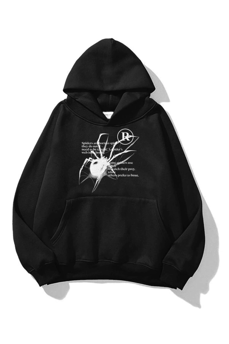 Unisex Spider R Sweatshirt Siyah Trndz1757