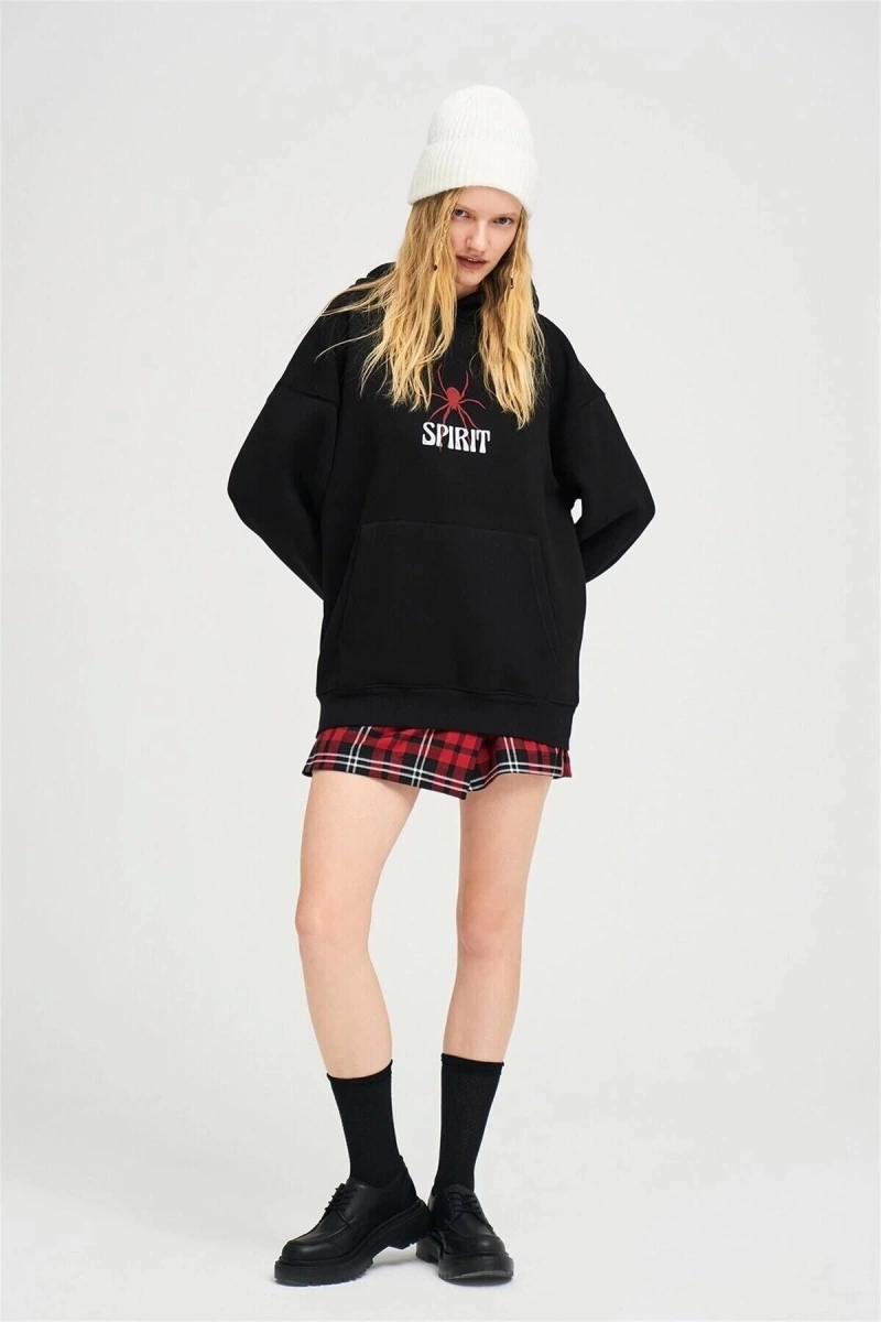 Unisex Spirit Sweatshirt Siyah Trndz1344