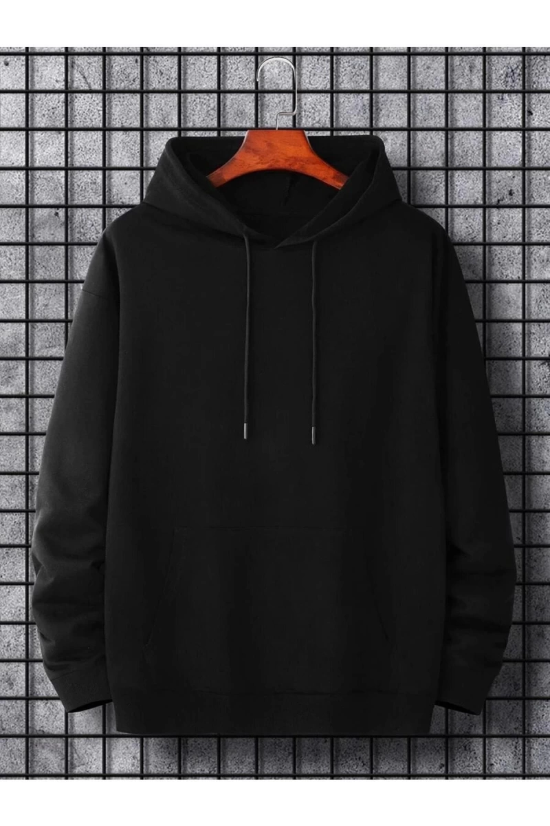 Erkek Siyah İts Ok Baskılı Oversize Kapüşonlu Sweatshirt TYC2SYMFPN168741409438