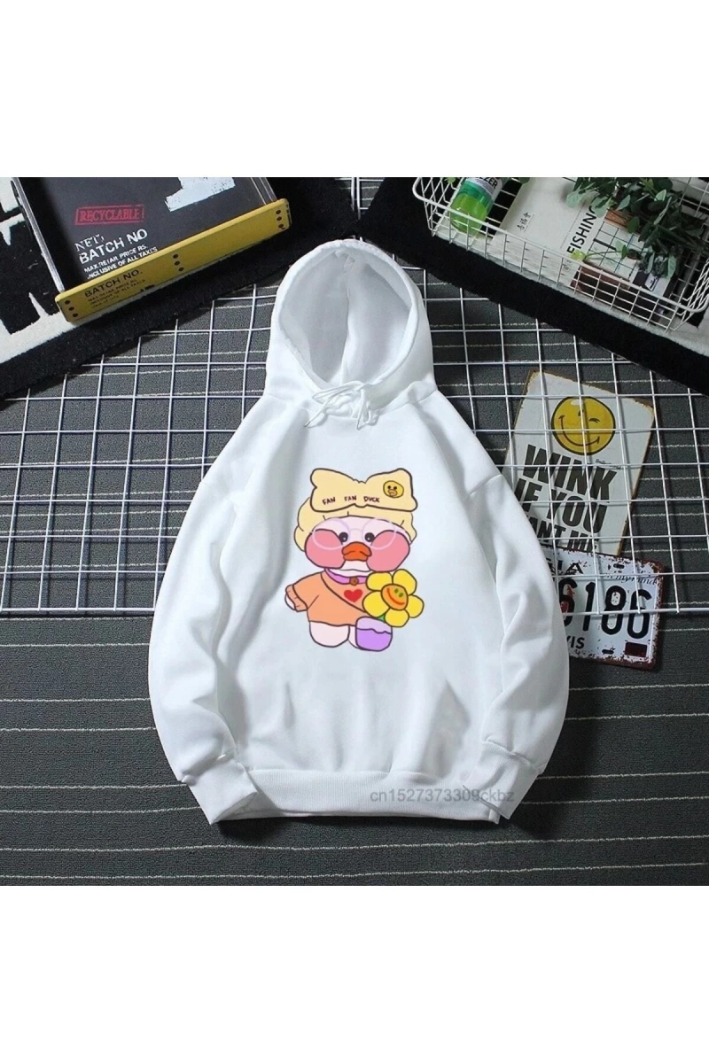 Kedi Aşk Çörek Hayvan Baskı Kapüşonlu Hoodie Mod461 14740