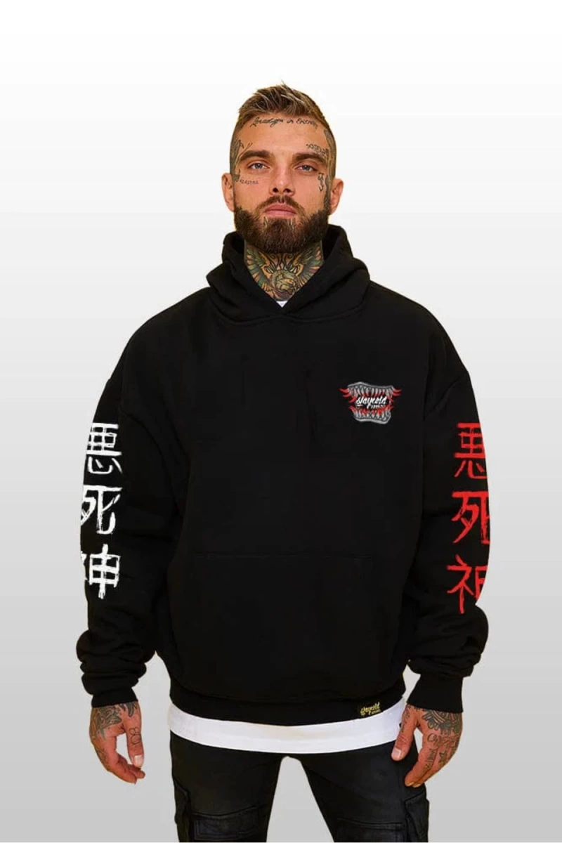 STAYCOLD Cut Throat Hof Hoodie Oversized Kadın Erkek Sweatshirt Kapşonlu Büyük Beden Siyah Ba