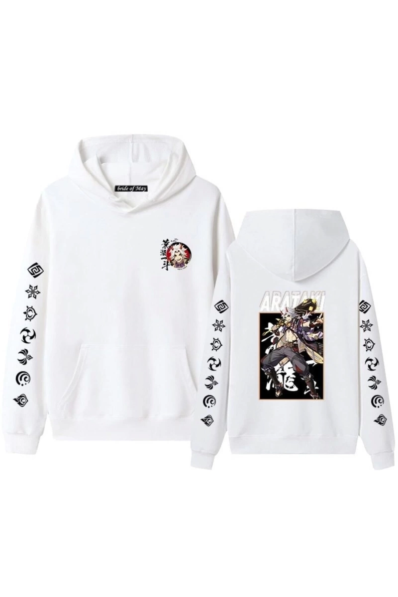 Genshin Vito Arataki Desenli Kapşonlu Hoodie Mod243 14611