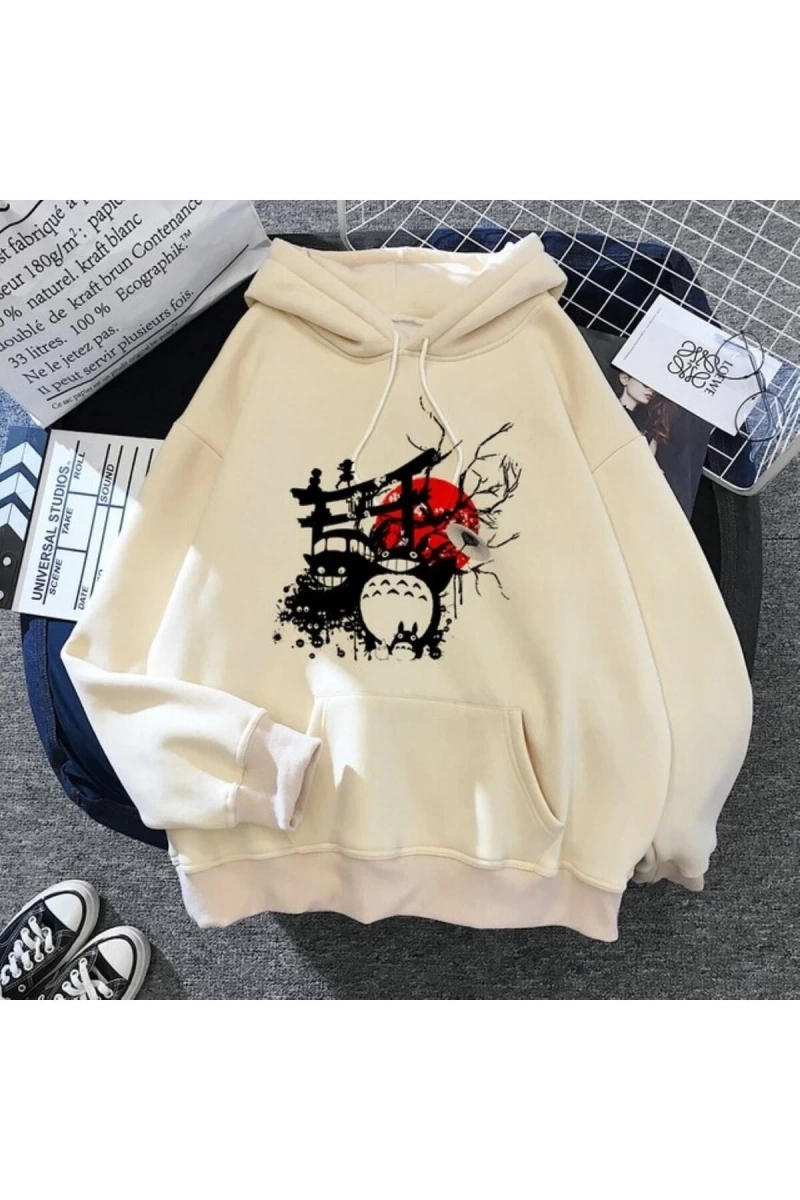 Totoro Kapüşonlu Ghibli Kawaii Hoodie87 14848