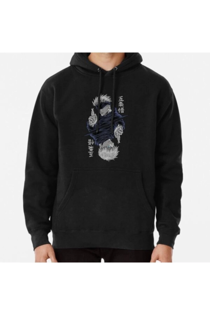 Gojo Satoru Jujutsu Pullover Siyah Hoodie Model 328 TYC00236695341