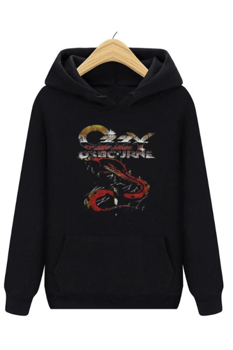 Ozzy Osbourne Snake Siyah Unisex Kapşonlu Sweatshirt 00447