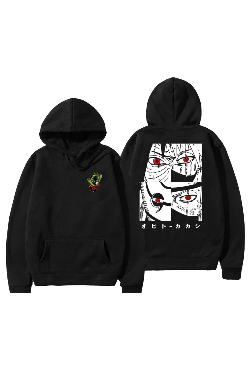 Anime Unisex Obito Grafik Baskılı Hoodie 12737