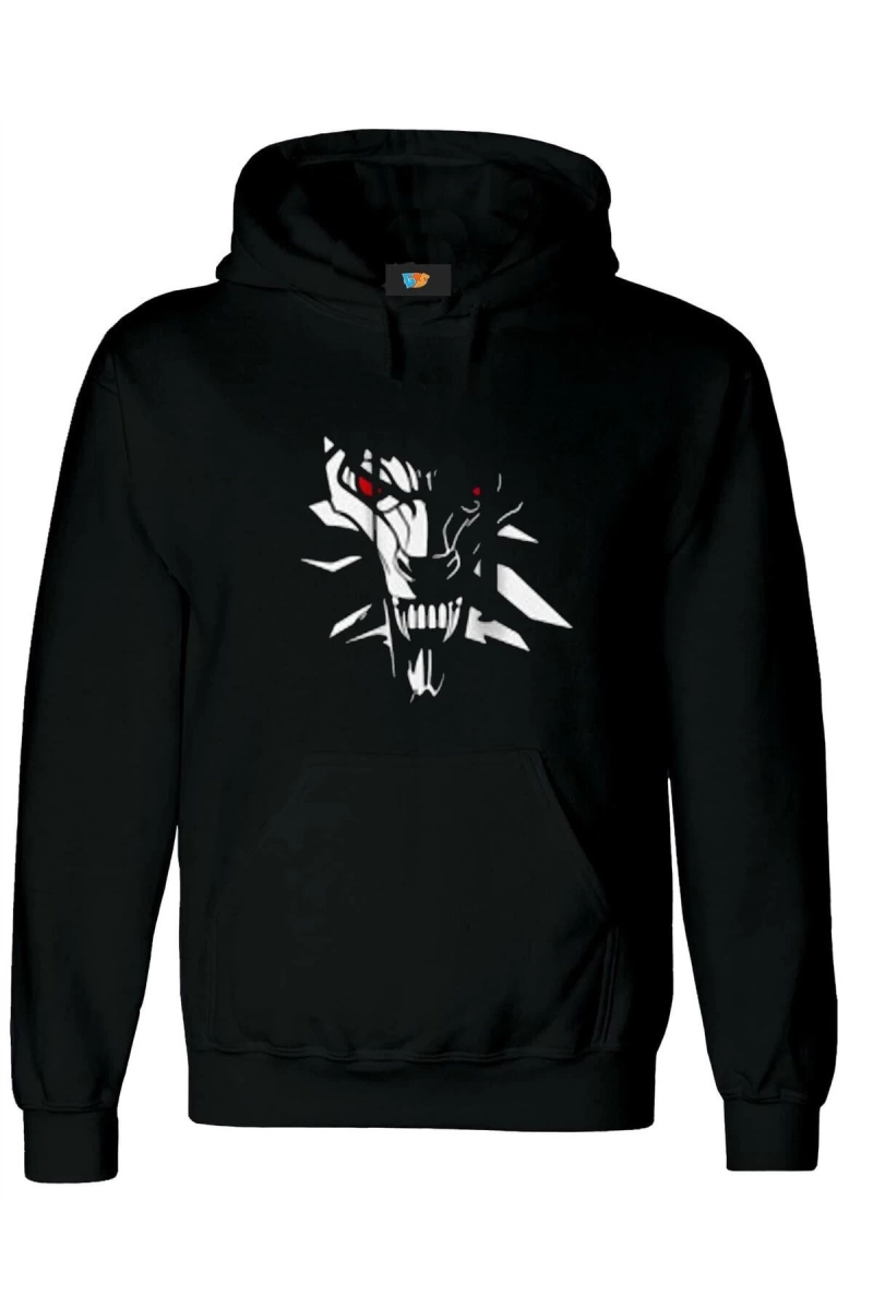 Witcher logo baskılı kapşonlu hoodie model125 04569