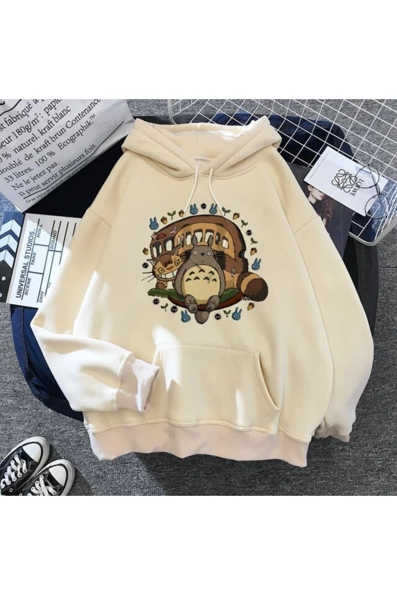 Totoro Kapüşonlu Ghibli Kawaii Hoodie86 14847