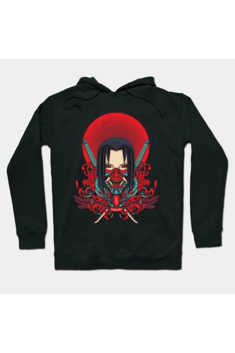Itachi Onimask Kapşonlu Siyah Hoodie 06920