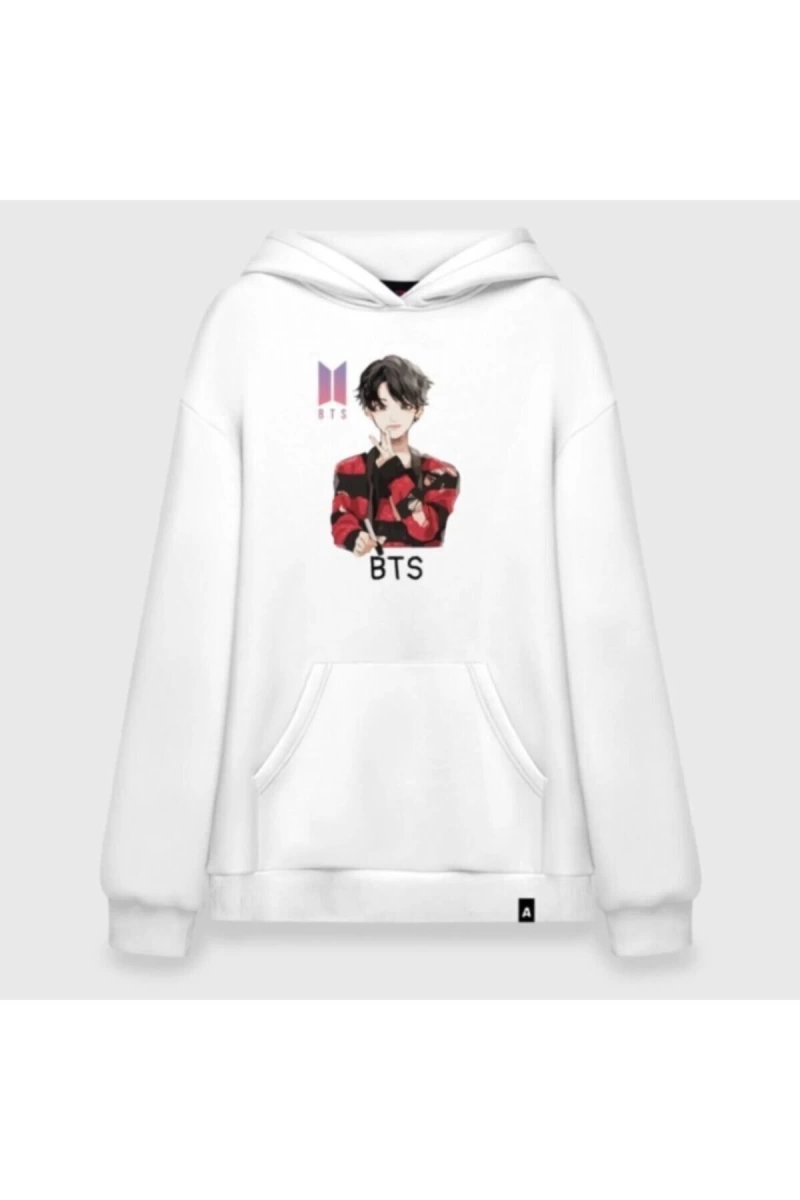 Bts Art Classic 2 Beyaz Kapşonlu Sweatshirt Hoddie Model 58 05982