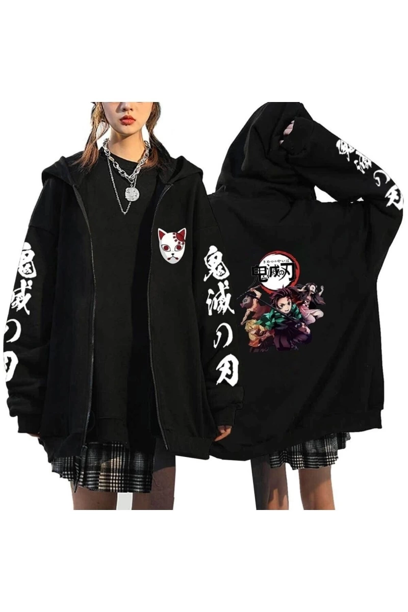 Unisex Hoodie Fermuarlı Anime Demon Cleaver Slayer Mod.476 14674