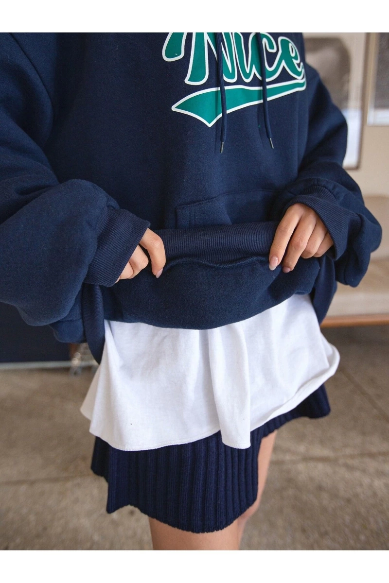 Unisex Kadın/Erkek Harajuka Sokakt Yazılı Grafik Sweat