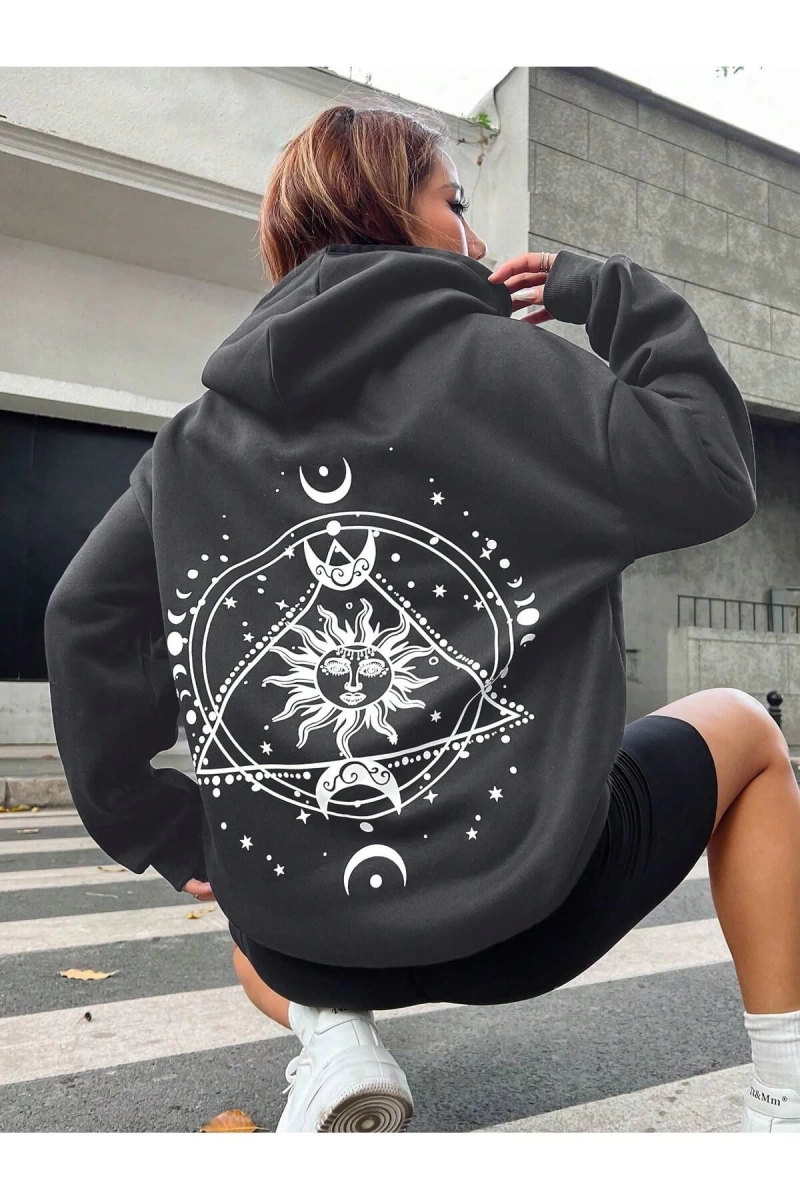 Unisex Kadın/Erkek Harajuka Sokakt Yazılı Grafik Sweat