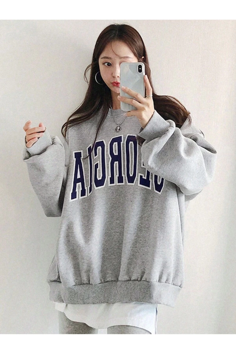 Unisex Kadın/Erkek Harajuka Sokakt Yazılı Grafik Sweat