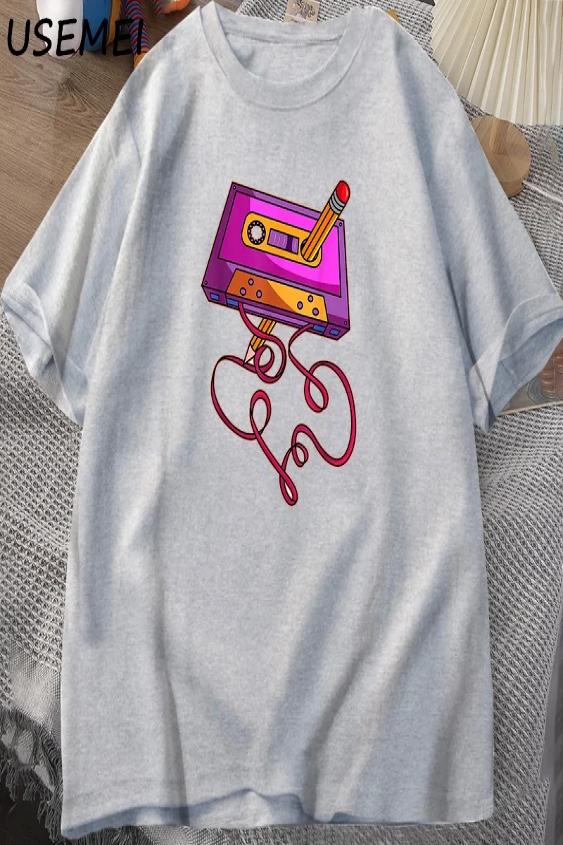 80s kaset bant kalem baskılı t-shirt 1980s Retro Vintage gerileme müzik T Shirt erkek giyim b 3069