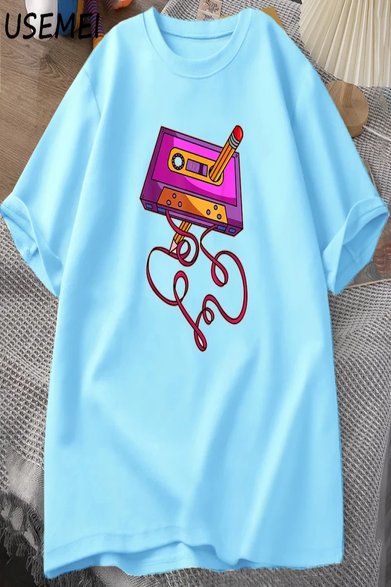 80s kaset bant kalem baskılı t-shirt 1980s Retro Vintage gerileme müzik T Shirt erkek giyim b 3069