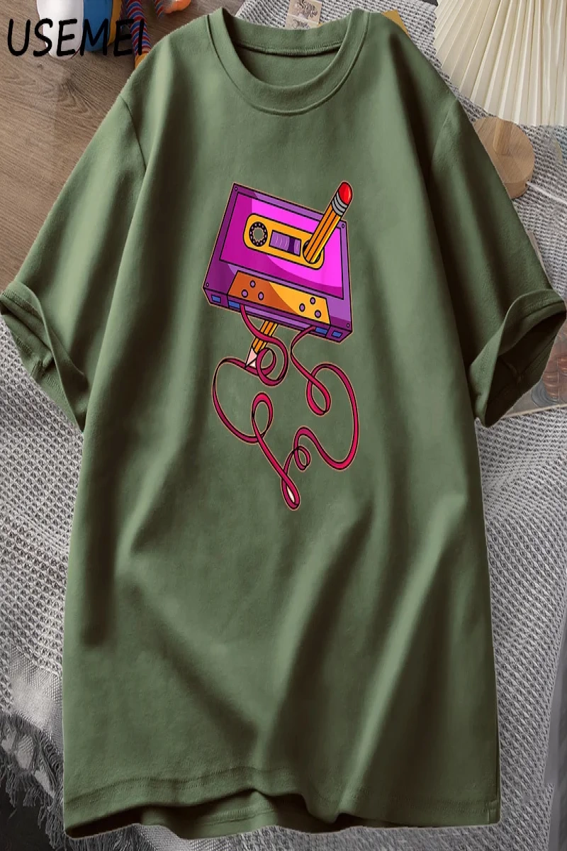 80s kaset bant kalem baskılı t-shirt 1980s Retro Vintage gerileme müzik T Shirt erkek giyim b 3069