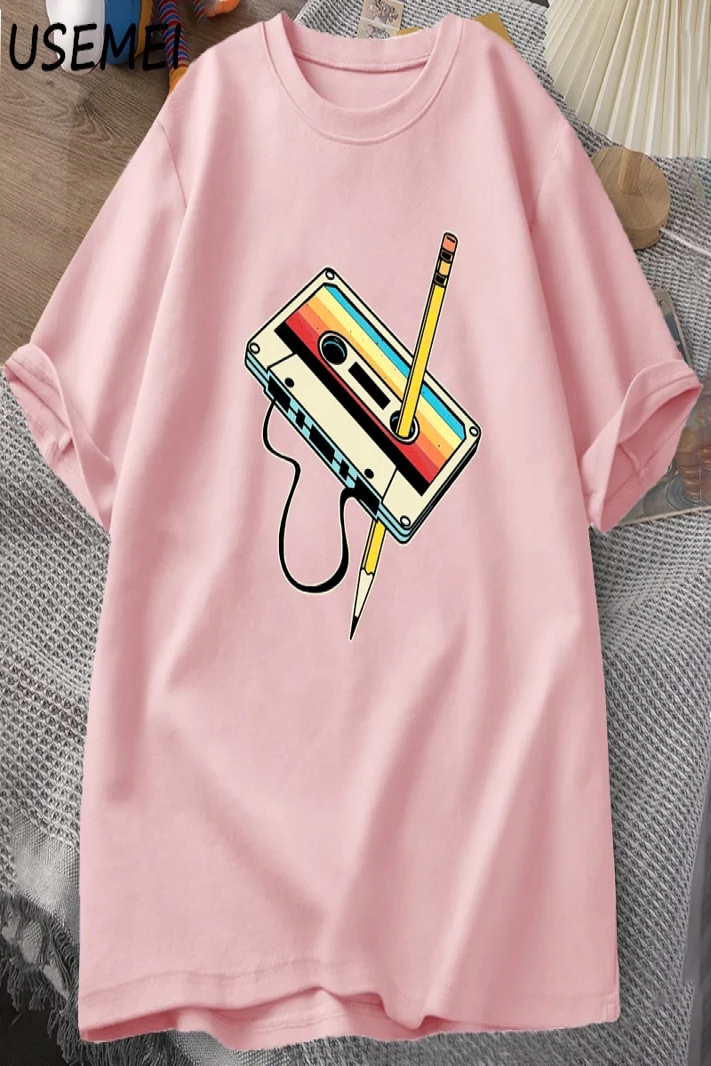 80s kaset bant kalem T shirt erkek kadın Retro Vintage gerileme müzik kısa kollu grafik T shi 2860
