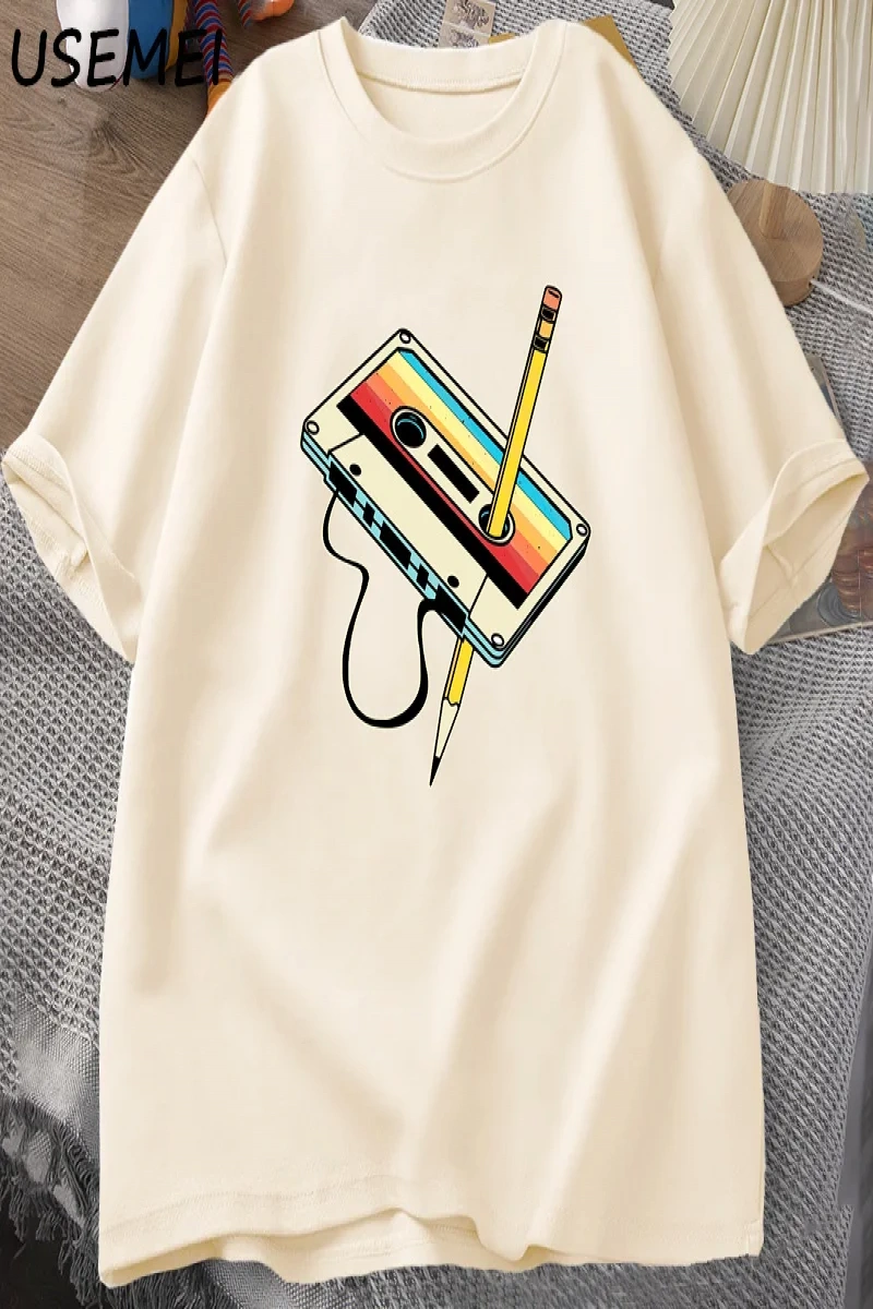 80s kaset bant kalem T shirt erkek kadın Retro Vintage gerileme müzik kısa kollu grafik T shi 2860