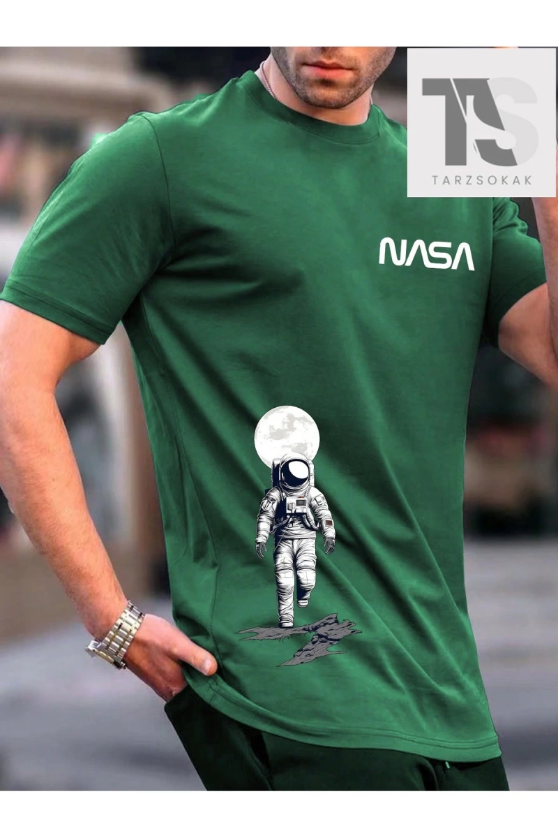 Academia Erkek Kafatası & Slogan Baskılı Kısa Kollu T-shirt