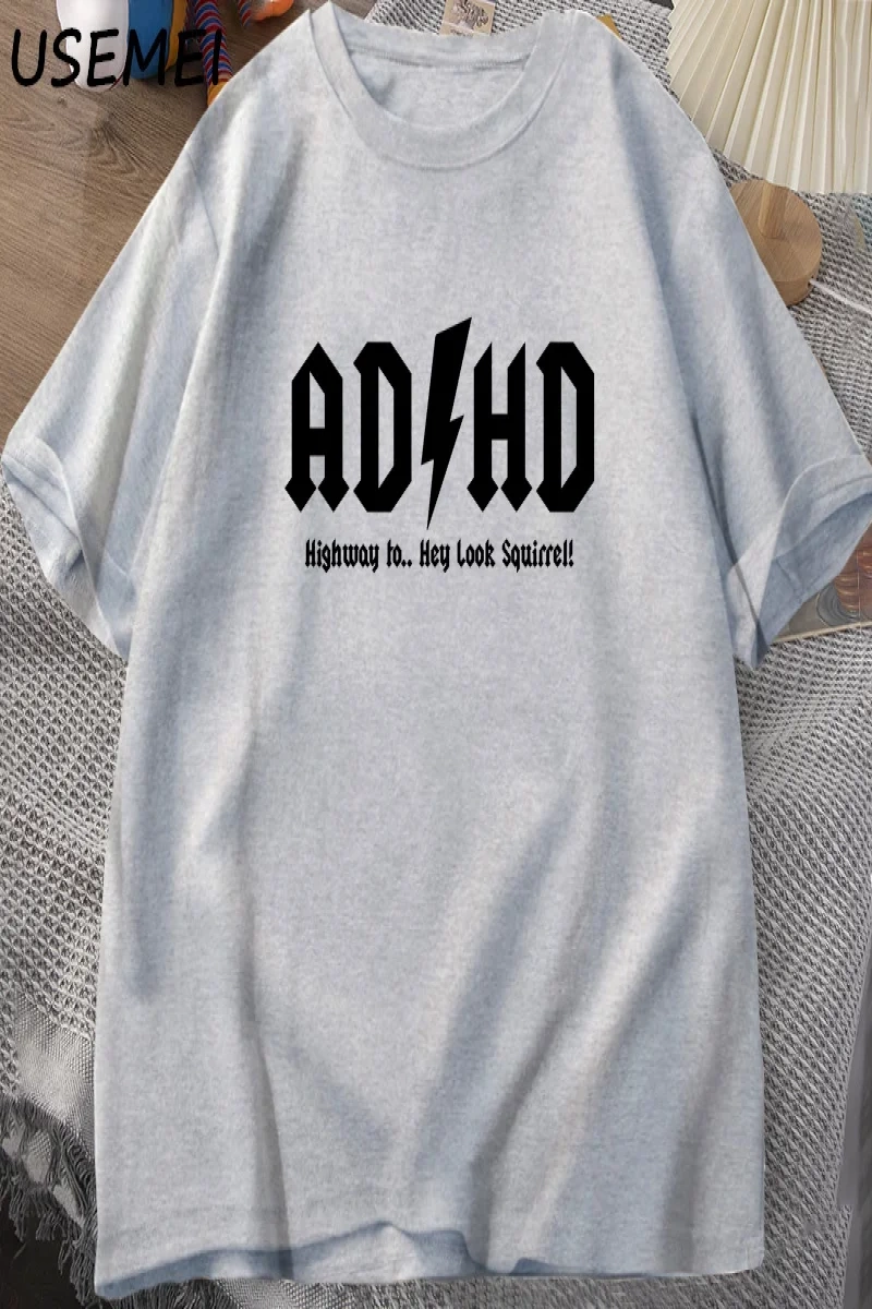ADHD Highway Hey Look Squirrel T SHIRT Men Women Rocker Rock and Roll T-shirt Streetwear Tshi 2825