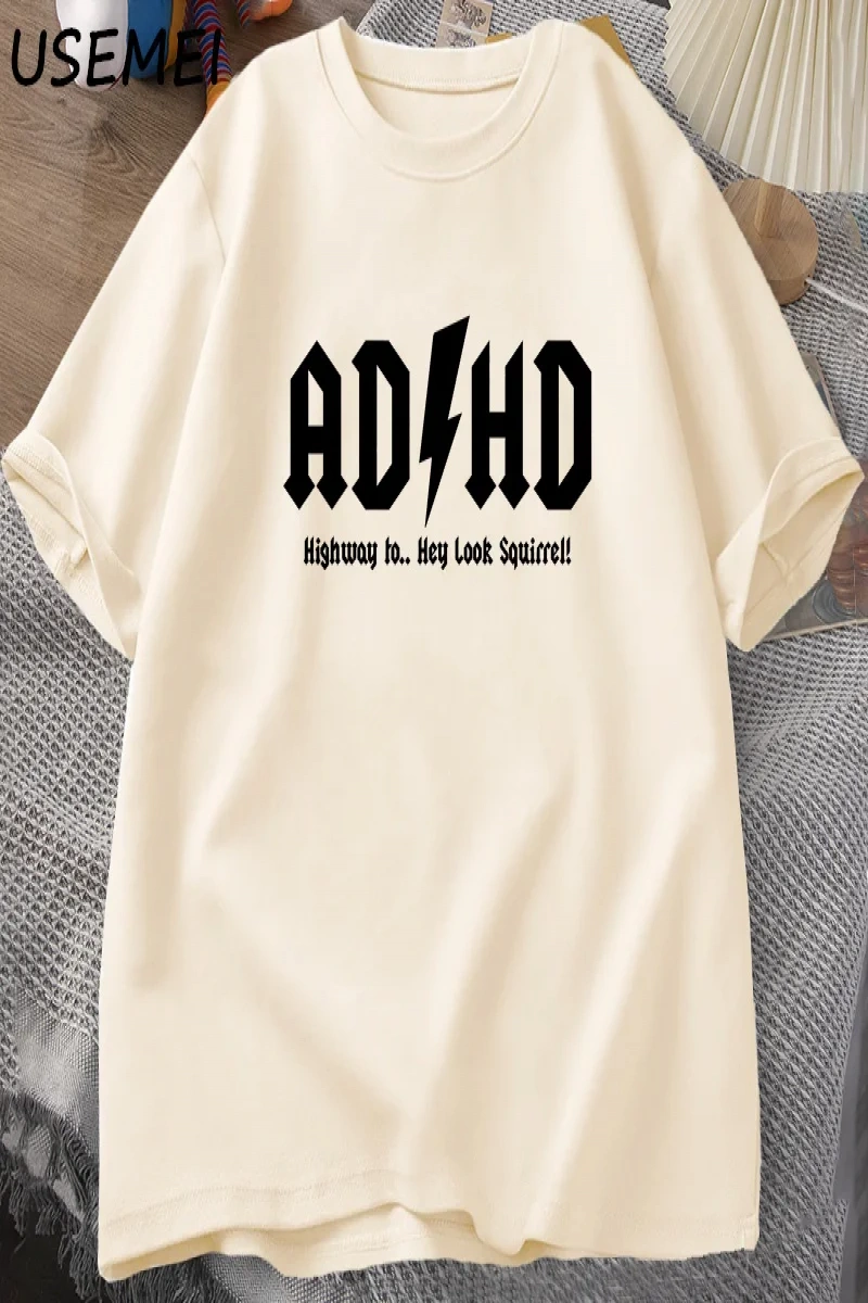ADHD Highway Hey Look Squirrel T SHIRT Men Women Rocker Rock and Roll T-shirt Streetwear Tshi 2825