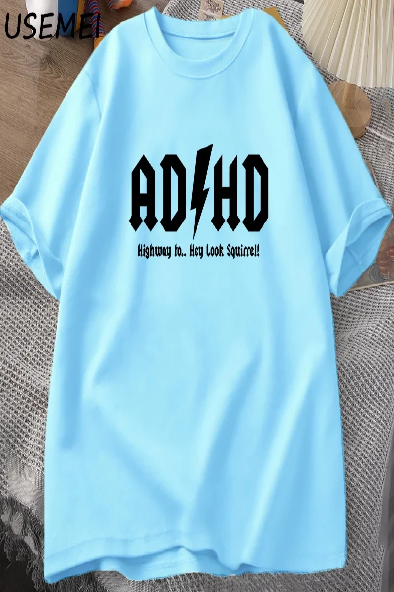ADHD Highway Hey Look Squirrel T SHIRT Men Women Rocker Rock and Roll T-shirt Streetwear Tshi 2825