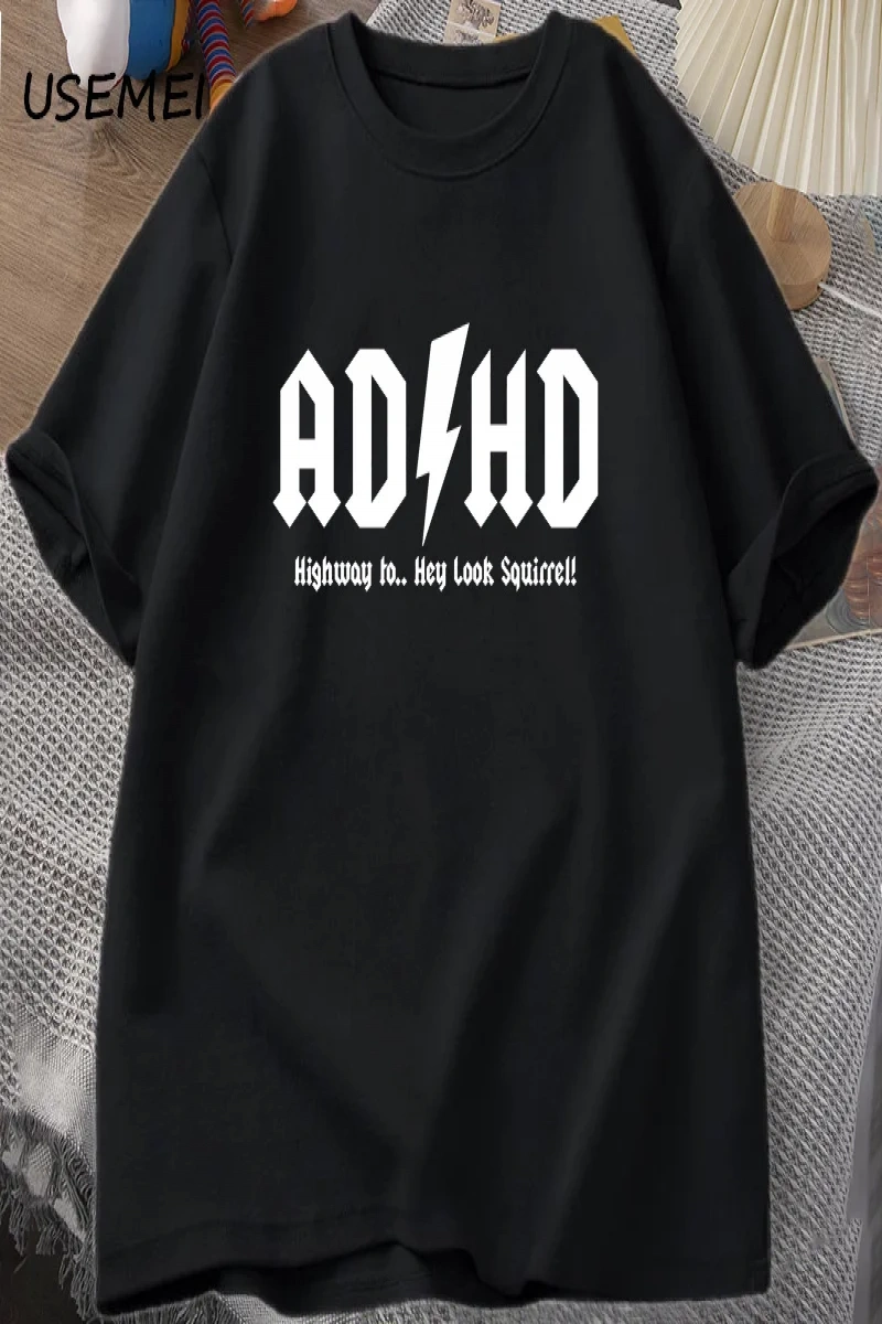 ADHD Highway Hey Look Squirrel T SHIRT Men Women Rocker Rock and Roll T-shirt Streetwear Tshi 2825