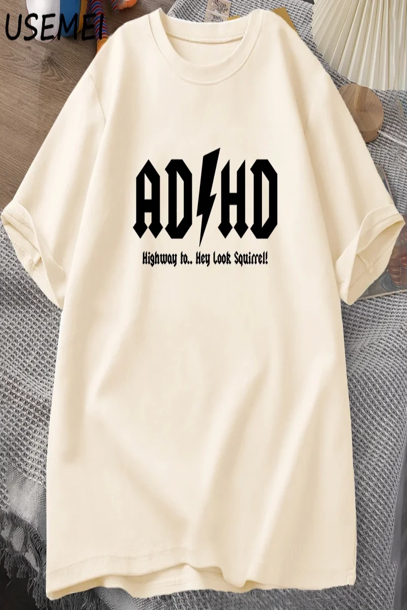 ADHD Highway Hey Look Squirrel T SHIRT Men Women Rocker Rock and Roll T-shirt Streetwear Tshi 2825