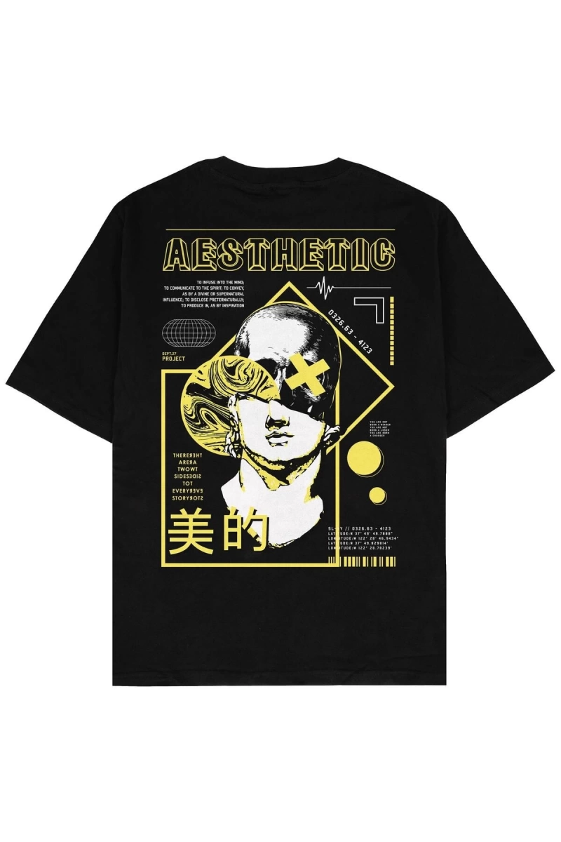 Aesthetic Siyah Oversize Unisex T-shirt