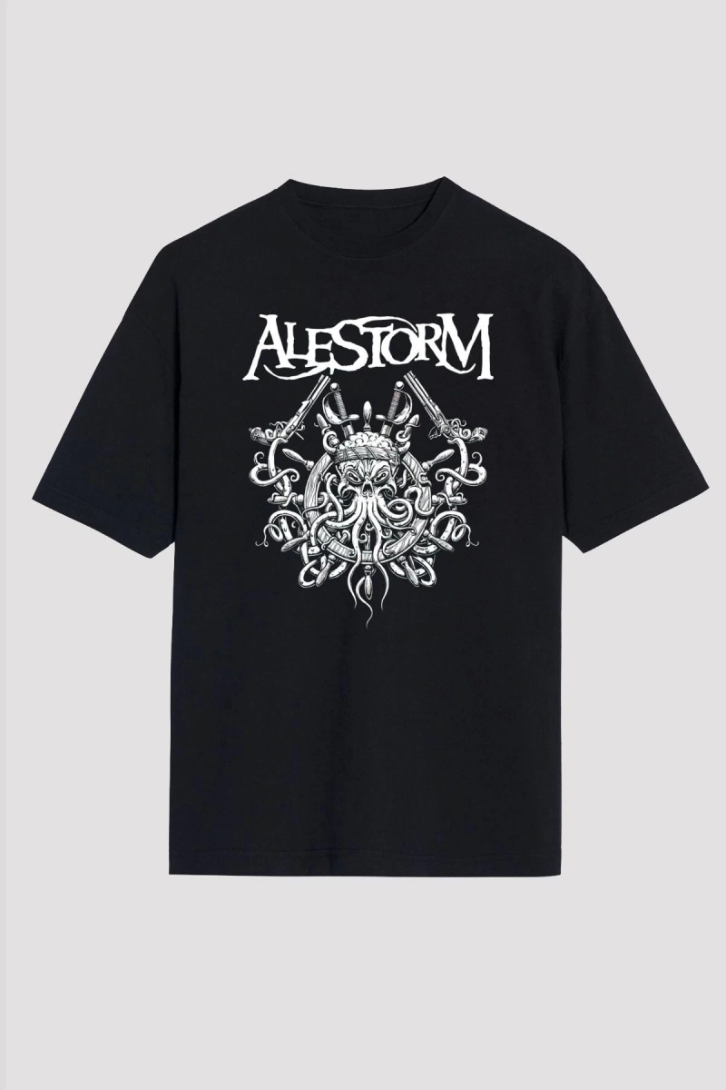Alestorm Siyah Unisex Oversize Tişört T-shirt